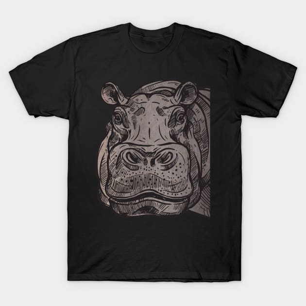 Hippo head T-Shirt by LittleAna